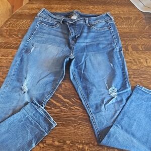 Maurices Distressed Blue Skinny Jeans